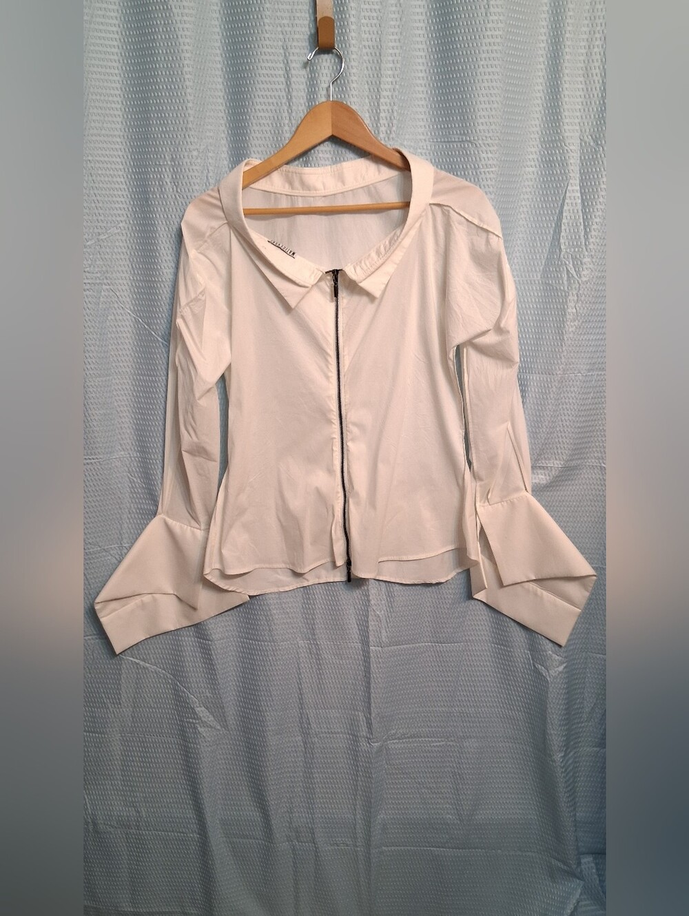Maticevski White Zip-Front Shirt with Flared Cuffs